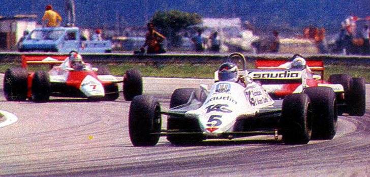 Instantánea del GP de Brasil de 1982 en Jacaperagua
