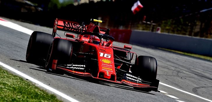 Leclerc rueda en Montmeló