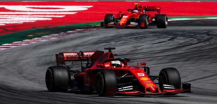 Vettel y Leclerc en Montmeló 2019