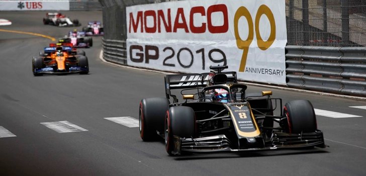 Grosjean, en el GP de Mónaco 2019