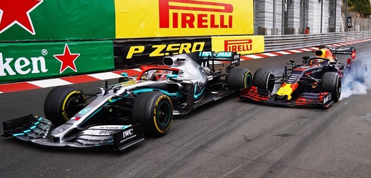 Hamilton y Verstappen se tocan en Mónaco