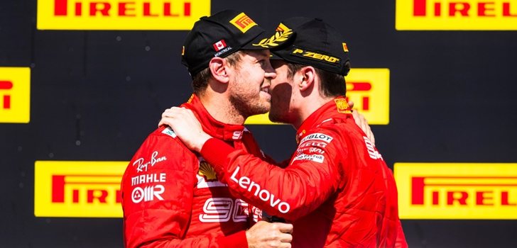 Vettel y Leclerc en el podio de Montreal