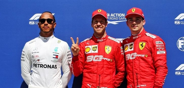 Vettel, junto a Hamilton y Leclerc