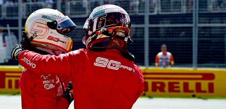 Leclerc y Vettel se abrazan tras el GP de Canadá