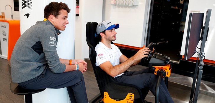Sainz y Norris, en uno de los simuladores de McLaren