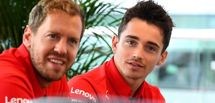 Vettel y Leclerc en Silverstone