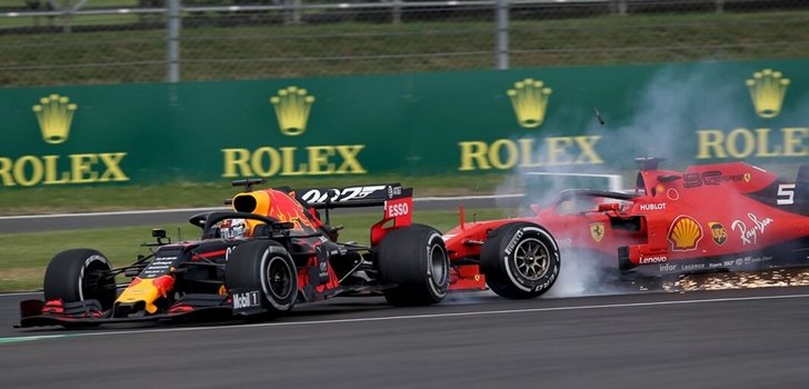 Vettel embiste a Verstappen en Silverstone