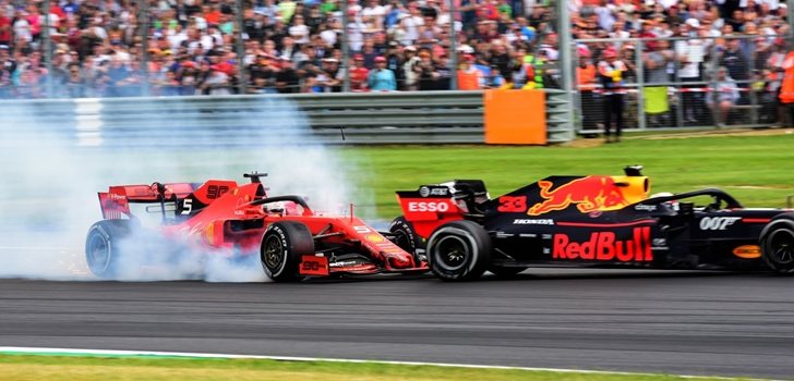 Accidente de Verstappen y Vettel en Silverstone