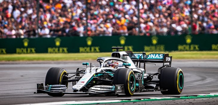 Hamilton, en el GP de Gran Bretaña 2019