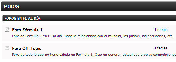 ¡Llegan los Foros a F1 al día!