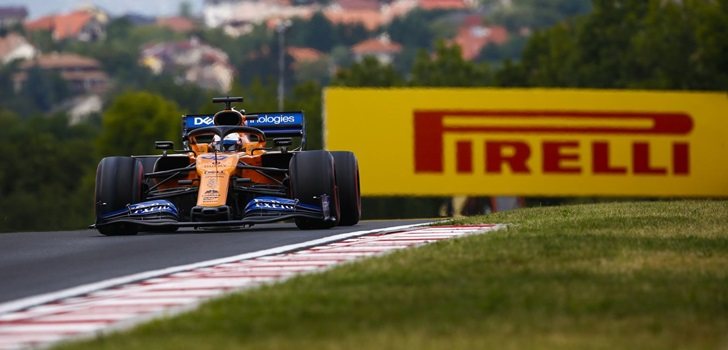 Sainz, durante la sesión de clasificación del GP de Hungría 2019