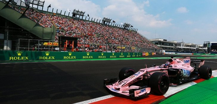 Sergio Pérez, durante el GP de México 2018