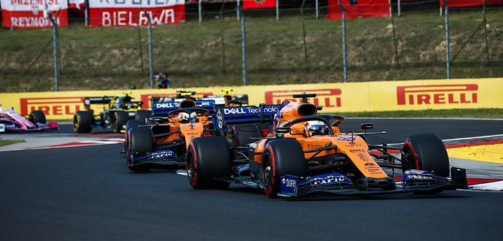 Sainz y Norris, durante el pasado GP de Hungría