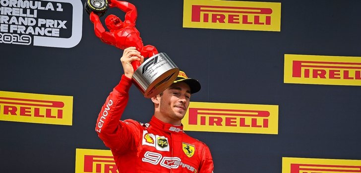 Charles Leclerc, en el podio de Paul Ricard