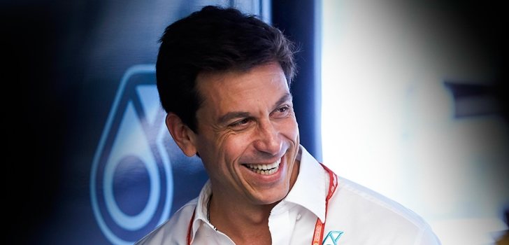 Toto Wolff, en el muro de Mercedes