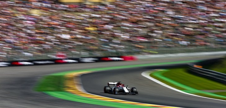 Kimi Räikkönen, durante el GP de Bélgica 2019