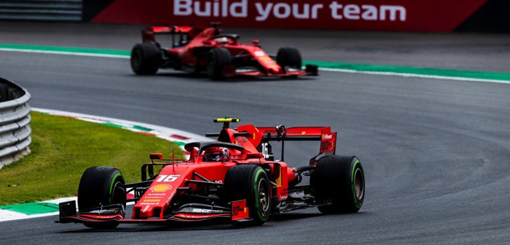 Charles Leclerc, líder en los entrenamientos en Monza