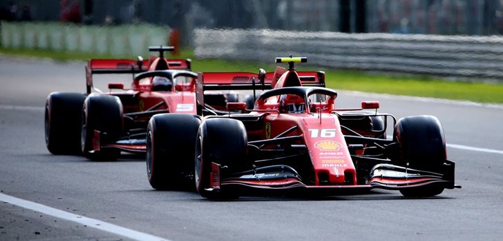 Leclerc y Vettel en la Qualy del GP de Italia 2019