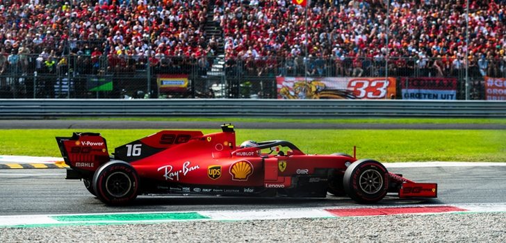 Charles Leclerc, durante el GP de Italia 2019