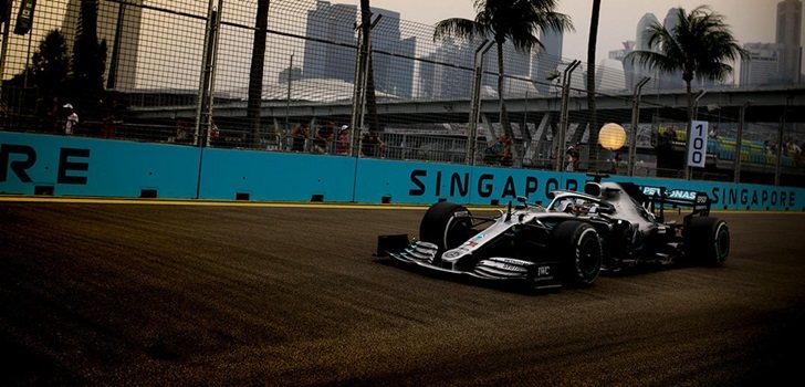 Hamilton, en los Libres 2 del GP de Singapur 2019