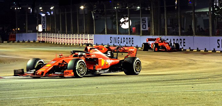 Sebastian Vettel y Charles Leclerc, en cabeza