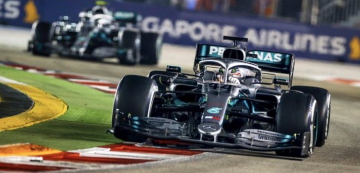 los Mercedes en Singapur 2019