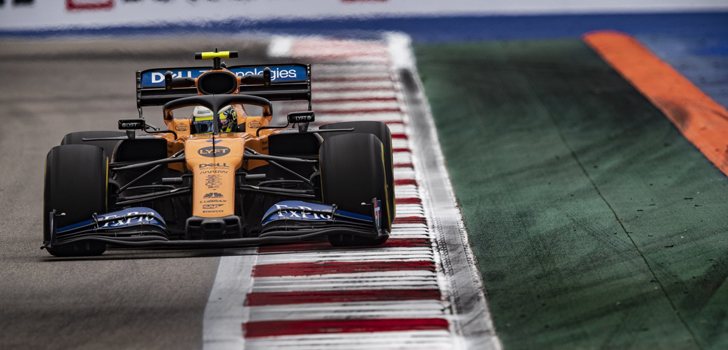 Lando Norris, rodando en la pista de Rusia