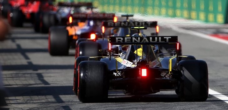 Los Renault, tras el MCL34 en Monza