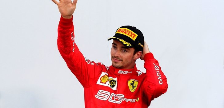 Charles Leclerc, en el podio de Sochi