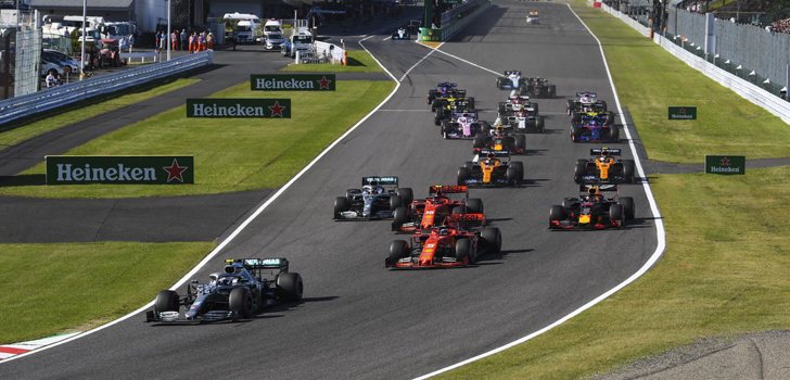 Salida de la carrera del GP de Japón 2019