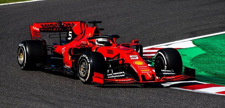Sebastian Vettel, en el GP de Japón 2019
