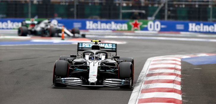 Bottas y Hamilton en la qualy del GP de México