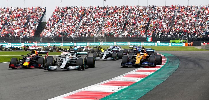 Sainz, en la salida del GP de México 2019