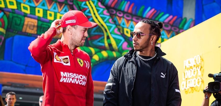 Vettel y Hamilton, juntos en México