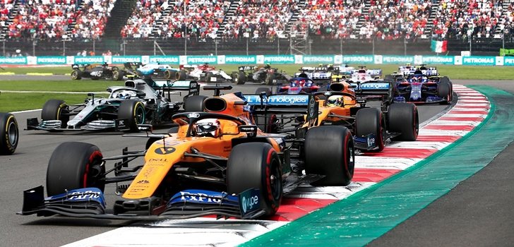 Carlos Sainz se colocó cuarto en la salida del GP de México