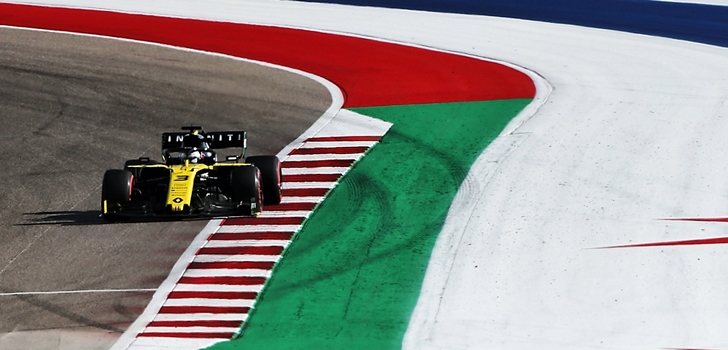 Ricciardo rueda en los Libres 1 en Austin