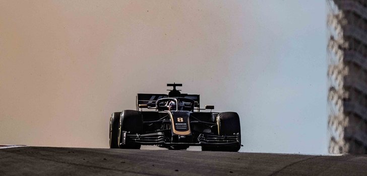 Grosjean, durante el GP de EE.UU 2019