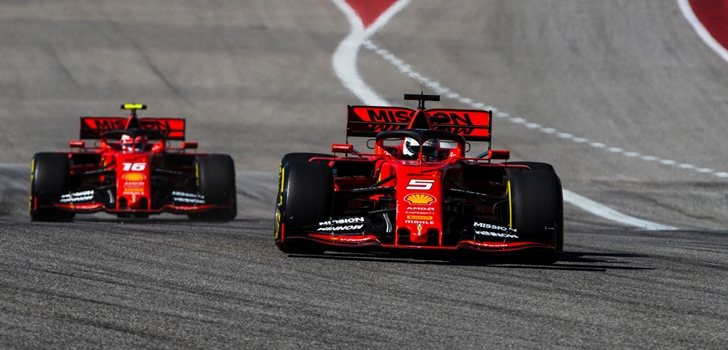 Vettel, por delante de Leclerc en Austin