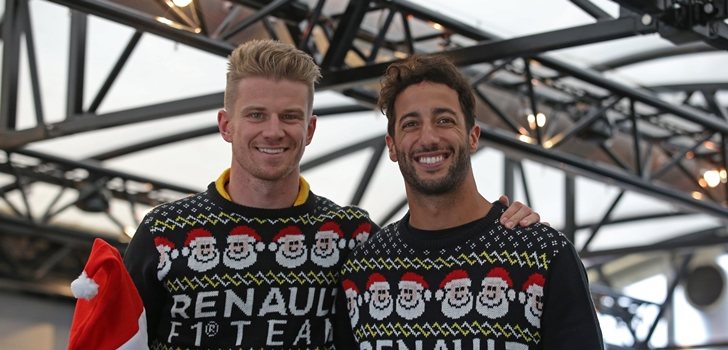 Hülkenberg y Ricciardo, juntos en la campaña de navidad de Renault