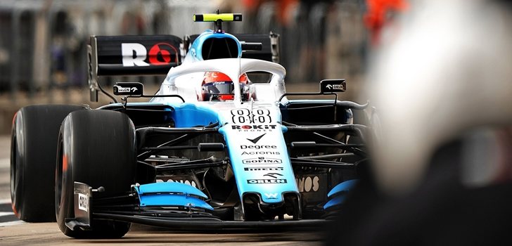 Kubica, en el pit lane de Austin