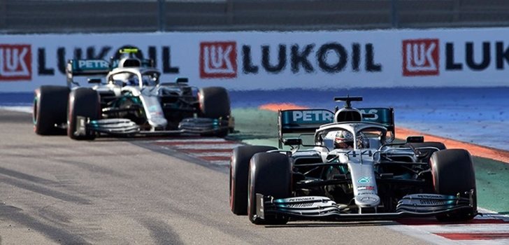 Los Mercedes, en el GP de Rusia 2019
