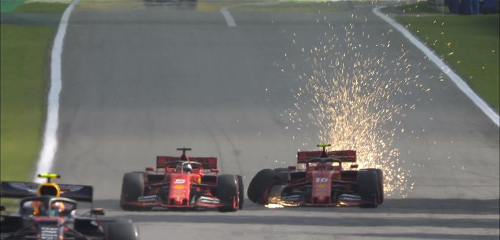 Accidente entre los pilotos de Ferrari en la carrera de Brasil