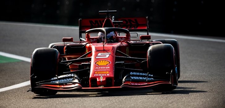 Vettel, durante el GP de Brasil 2019