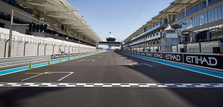 Vista de la recta de meta de Yas Marina
