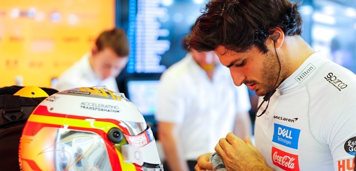 Sainz, concentrado antes de subirse al monoplaza