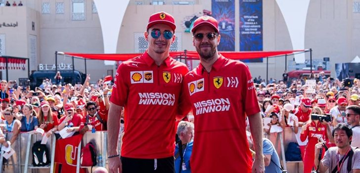 Vettel y Leclerc, juntos en Abu Dabi