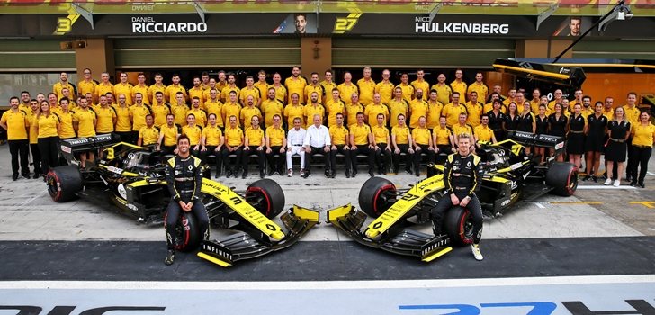 Ricciardo y Hülkenberg, en la presentación del RS19