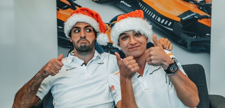 Sainz y Norris felicitan la navidad a sus seguidores