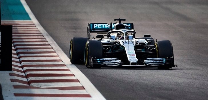 Hamilton, durante el GP de Abu Dabi 2019