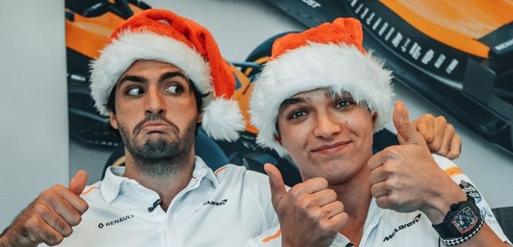 Sainz y Norris, e una divertida imagen navideña